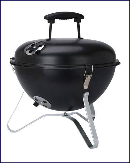 Czarny grill z pokrywą Rovan