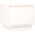 Biała drewniana szafka nocna z szufladą - Povo