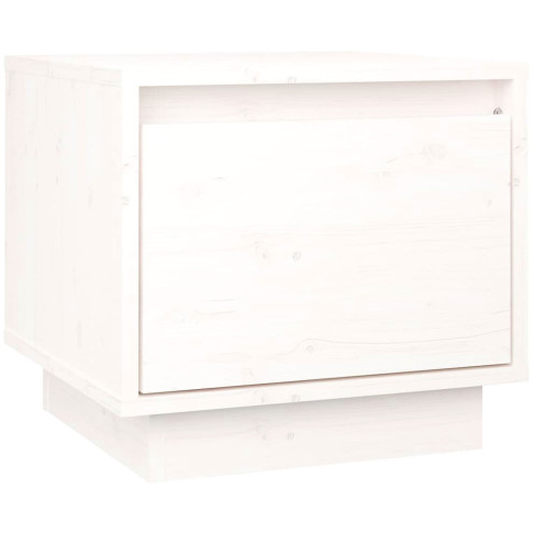 biała drewniana szafka nocna Povo