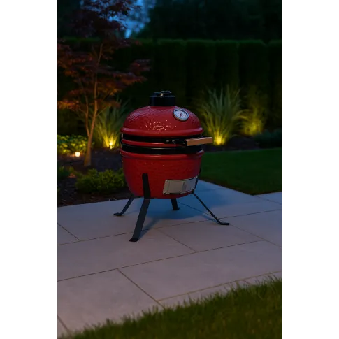 Czerwony ceramiczny grill z pokrywą   Foxie