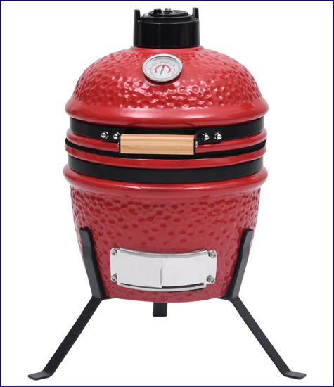 Czerwony grill z funkcją wędzenia Orelia