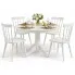 Biały okrągły stół  z krzesłami Anisa