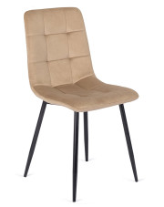 Beżowe nowoczesne pikowane krzesło - Gifo w sklepie Edinos.pl