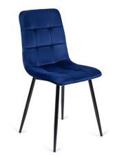 Granatowe tapicerowane pikowane krzesło - Gifo w sklepie Edinos.pl