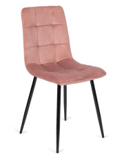 Różowe welurowe krzesło do stołu - Gifo
