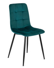 Turkusowe welurowe nowoczesne krzesło - Gifo