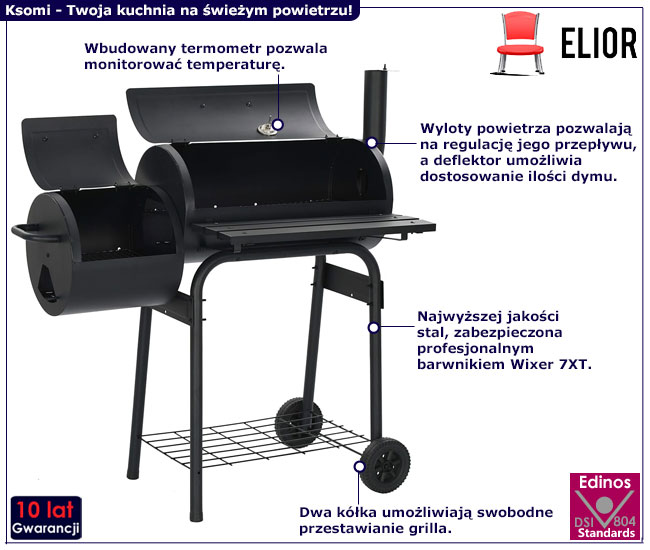 Klasyczny grill na kółkach Lenora