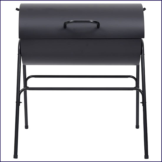 Czarny stalowy grill ogrodowy Silje