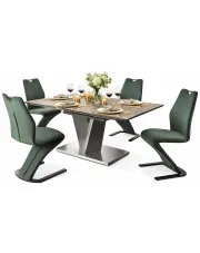 Ciemnoszary prostokątny stół z krzesłami - Oxis w sklepie Edinos.pl