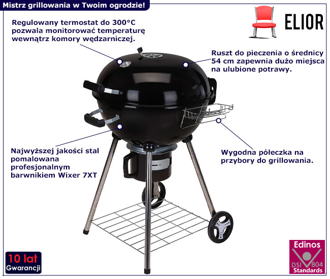 Okrągły grill z pokrywą Tillo