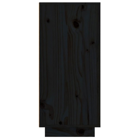 Drewniana czarna sosnowa komoda z szufladami i szafką Ziva