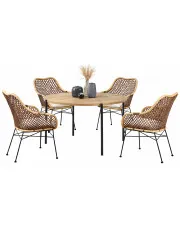 Okrągły loftowy stół z krzesłami - Garda w sklepie Edinos.pl