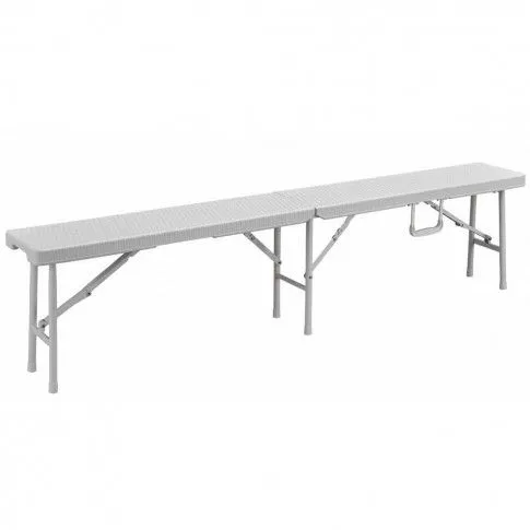 Fotografia Perel Składana ławka stylizowana na wiklinową, biała, Edro60RW z kategorii Meble ogrodowe