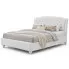 Zdjęcie produktu Białe łóżko tapicerowane do sypialni glamour 160x200 - Ella.