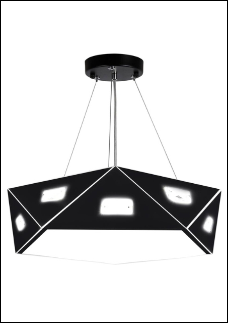 Czarna lampa wisząca - K275-Fivego