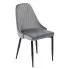 Szare welurowe krzesło z pikowanym oparciem - Akmo 3X