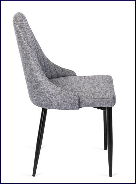 Szare nowoczesne krzesło z przeszyciami na oparciu Akmo 4X