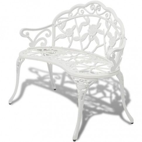 Zdjęcie produktu Metalowa ławka ogrodowa Loryn - biała.