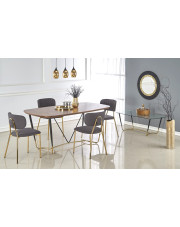 Prostokątny stół z krzesłami w stylu glamour - Levero w sklepie Edinos.pl