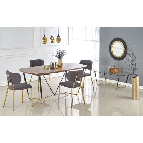 Stół z krzesłami w stylu glamour Levero