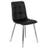 Czarne pikowane krzesło ze skóry ekologicznej - Biro
