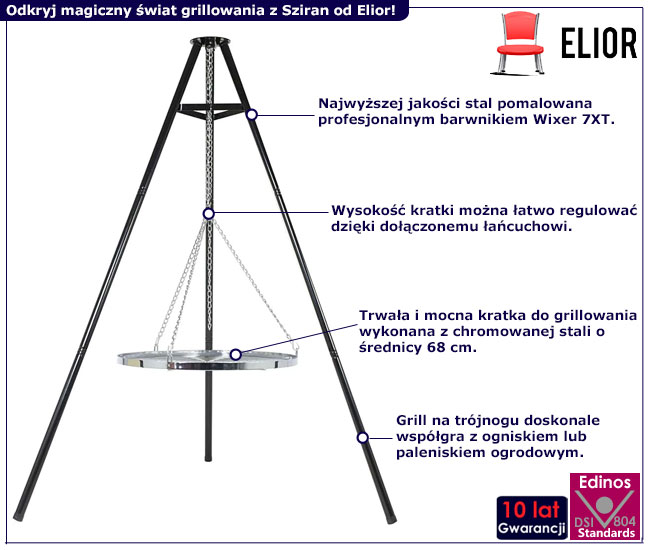 Klasyczny grill na trójnogu Atra 3X