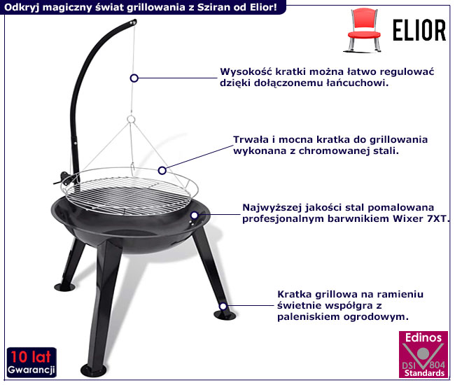 Klasyczny wiszący grill ogrodowy Sziran 5X