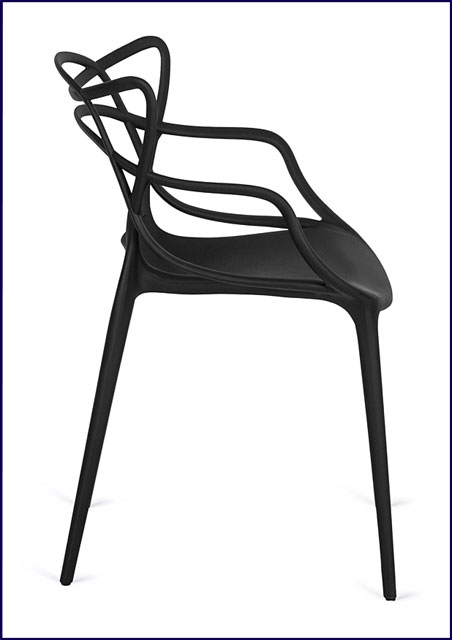 Czarne sztaplowane krzesło plastikowe Kelo