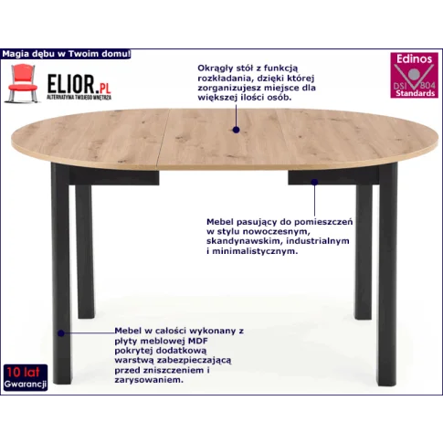 Skandynawski rozkładany stół z krzesłami Ewiltons