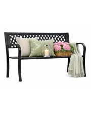 Metalowa czarna ławka ogrodowa - Gifo w sklepie Edinos.pl