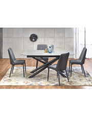 Czarny prostokątny stół z krzesłami - Bedixo w sklepie Edinos.pl