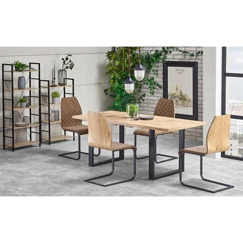 Zdjęcie produktu Prostokątny rozkładany stół z krzesłami w stylu loft - Swakson.