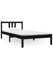 Czarne pojedyncze łóżko drewniane 90x200 cm - Kenet 3X w sklepie Edinos.pl