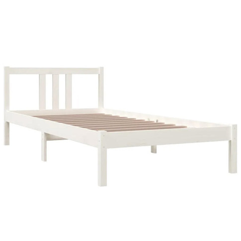 Białe drewniane łóżko 90x200 Kenet 3X