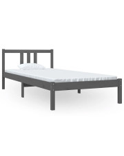Szare sosnowe łóżko jednoosobowe 90x200 cm - Kenet 3X w sklepie Edinos.pl