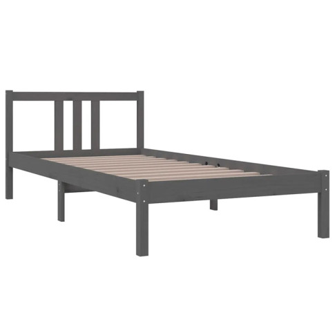 Szare drewniane łóżko 90x200 Kenet 3X
