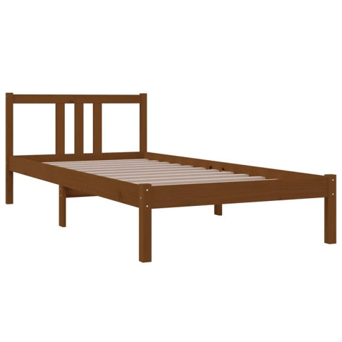 Brązowe drewniane łóżko 90x200 Kenet 3X