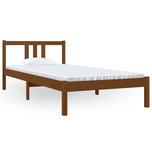 Drewniane brązowe łóżko 90x200 Kenet 3X