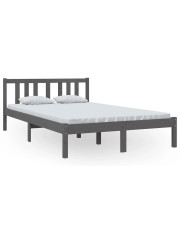 Szare łóżko z litego drewna 120x200 cm - Kenet 4X w sklepie Edinos.pl