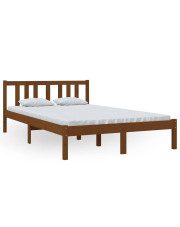 Klasyczne drewniane łóżko miodowy brąz 120x200 cm - Kenet 4X w sklepie Edinos.pl