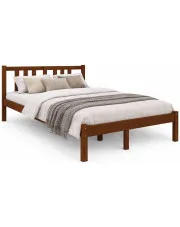 Klasyczne drewniane łóżko miodowy brąz 120x200 cm - Carla 4X w sklepie Edinos.pl