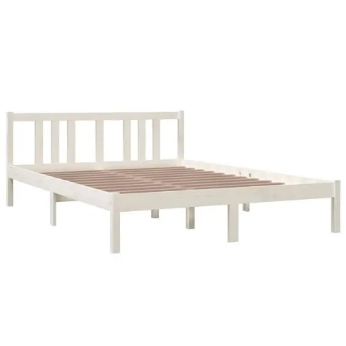 Białe drewniane łóżko 140x200 Kenet 5X