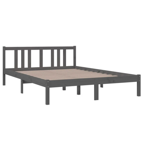 Szare drewniane łóżko 140x200 Kenet 5X