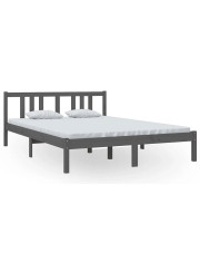 Szare dwuosobowe łóżko z drewna 140x200 cm - Kenet 5X w sklepie Edinos.pl