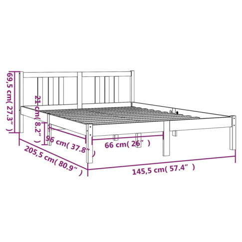 wymiary drewnianego łóżka 140x200 Kenet 5X