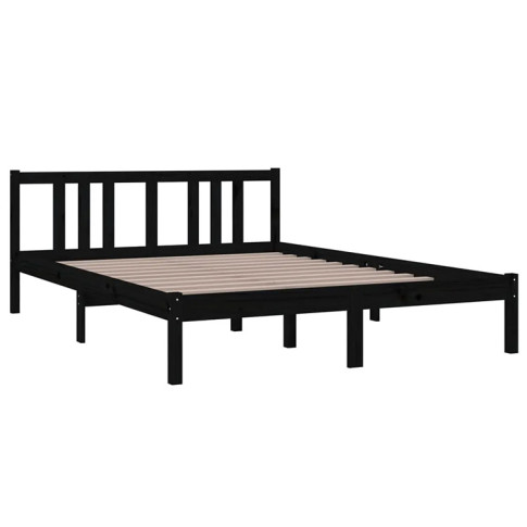 Czarne drewniane łóżko 140x200 Kenet 5X