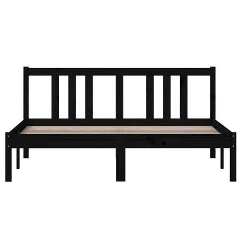 Łóżko drewniane czarne 140x200 Kenet 5X