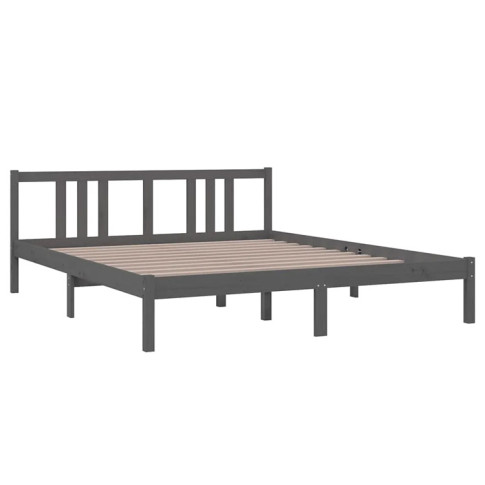 Szare drewniane łóżko 160x200 Kenet 6X