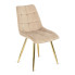 Kremowe welurowe pikowane krzesło glamour - Sedo