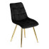 Czarne tapicerowane krzesło na złotych nogach - Sedo
